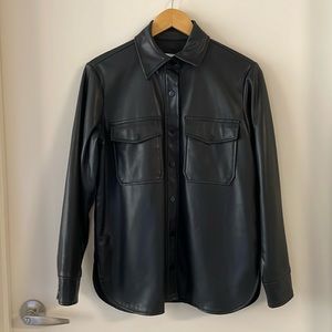 Topshop Faux Leather Black Xs Jacket
